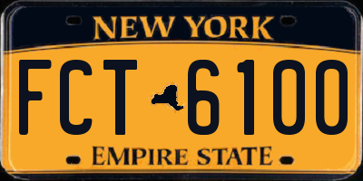 NY license plate FCT6100