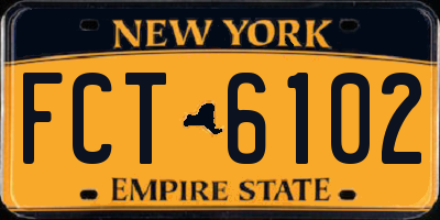 NY license plate FCT6102