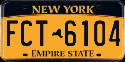 NY license plate FCT6104