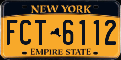 NY license plate FCT6112