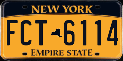 NY license plate FCT6114