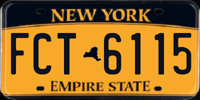 NY license plate FCT6115