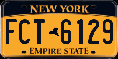 NY license plate FCT6129