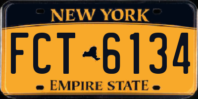 NY license plate FCT6134