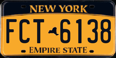 NY license plate FCT6138