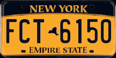 NY license plate FCT6150
