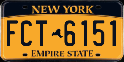 NY license plate FCT6151
