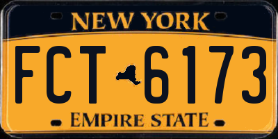 NY license plate FCT6173