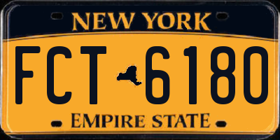 NY license plate FCT6180