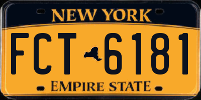 NY license plate FCT6181