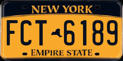 NY license plate FCT6189