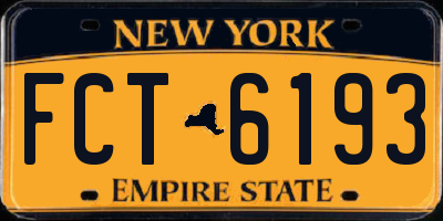NY license plate FCT6193