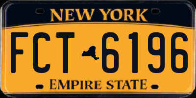 NY license plate FCT6196
