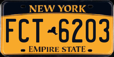 NY license plate FCT6203