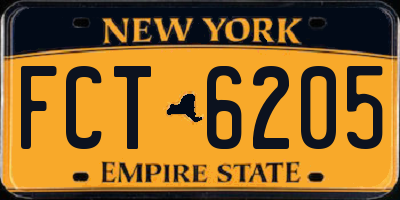 NY license plate FCT6205