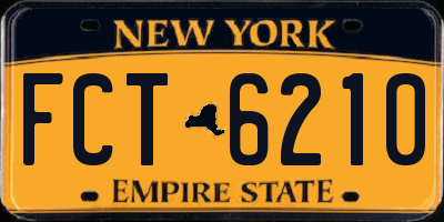 NY license plate FCT6210