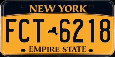 NY license plate FCT6218