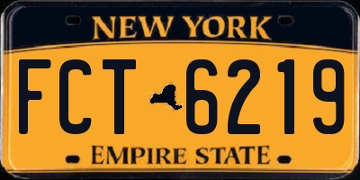 NY license plate FCT6219
