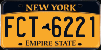 NY license plate FCT6221