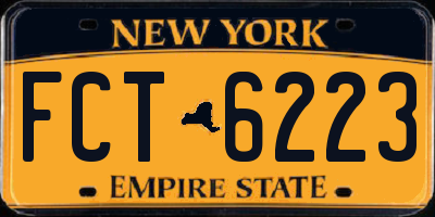 NY license plate FCT6223
