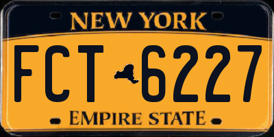 NY license plate FCT6227