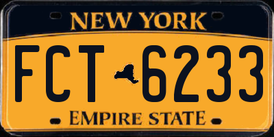 NY license plate FCT6233