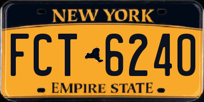 NY license plate FCT6240