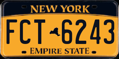 NY license plate FCT6243