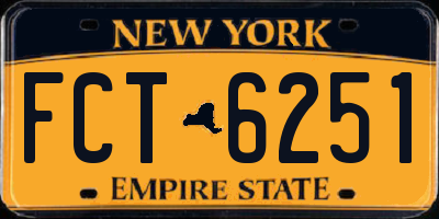 NY license plate FCT6251