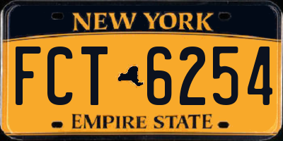 NY license plate FCT6254