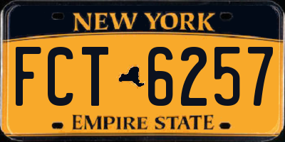 NY license plate FCT6257