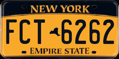 NY license plate FCT6262