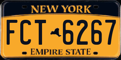 NY license plate FCT6267