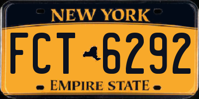 NY license plate FCT6292