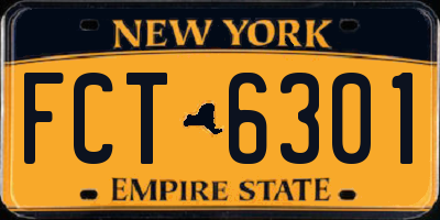 NY license plate FCT6301
