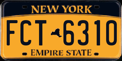 NY license plate FCT6310