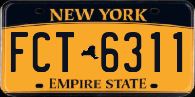 NY license plate FCT6311