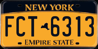 NY license plate FCT6313