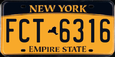 NY license plate FCT6316