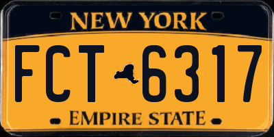 NY license plate FCT6317