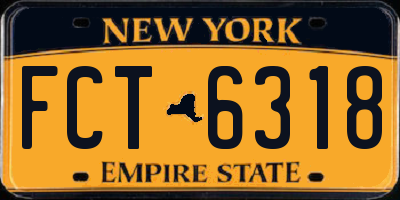 NY license plate FCT6318