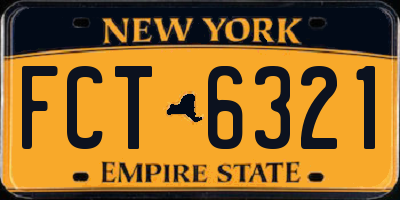 NY license plate FCT6321