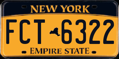 NY license plate FCT6322