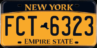 NY license plate FCT6323