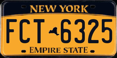 NY license plate FCT6325