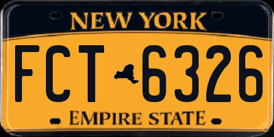 NY license plate FCT6326