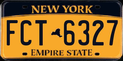 NY license plate FCT6327