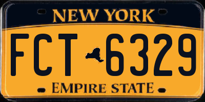 NY license plate FCT6329