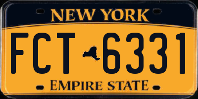 NY license plate FCT6331