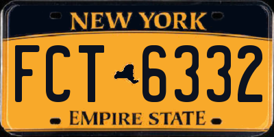 NY license plate FCT6332